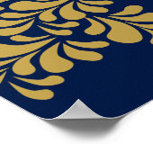 Peacock Art Deco bruiloft ondertekening gastenboek Poster (Hoek)