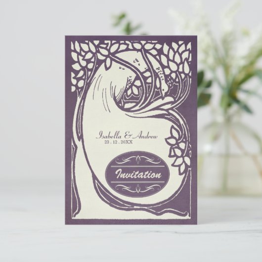 Peacock art deco kaart (Staand voorkant)