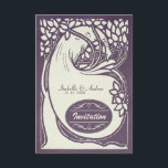 Peacock art deco kaart<br><div class="desc">Peacock art deco violet en ivoorbruiloft uitnodiging. Perfecte huwelijksuitnodiging voor een lente bruiloft thema, voor een zomerbruiloft thema, voor een violet trouwthema, voor een kunstdeco trouwthema, voor een beige trouwthema, voor een vreedzaam trouwthema en nog veel meer. Het item kan volledig worden aangepast. U kunt de teksten bewerken: voeg uw...</div>