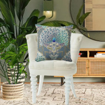 Peacock Art Deco Nouveau Slate Blauwe Vlinder