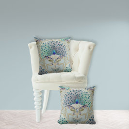 Peacock Art Deco Nouveau Vlinder Elegant Goud Kussen