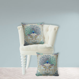 Peacock Art Deco Nouveau Vlinder Elegant Goud Kussen