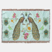 Peacock Art Deco Throw Blanket Deken (Voorkant)