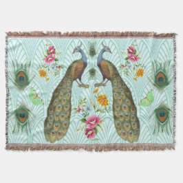 Peacock Art Deco Throw Blanket Deken