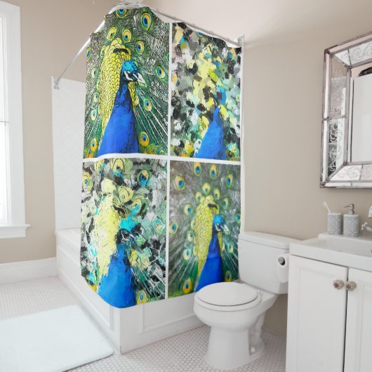 Peacock Art Douchegordijn (In situ)