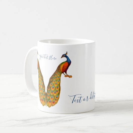 Peacock Art gepersonaliseerd Koffiemok (Voorkant links)
