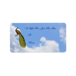 Peacock Art Gift Label