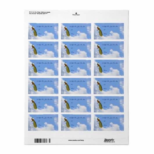 Peacock Art  Gift Label (Full Sheet)
