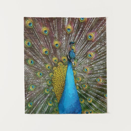 Peacock Art in Jewel Tone Colors Wandkleed (Voorkant)