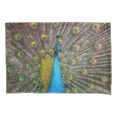 Peacock Art in Turquoise, Blues en Goud Kussensloop (Voorkant)