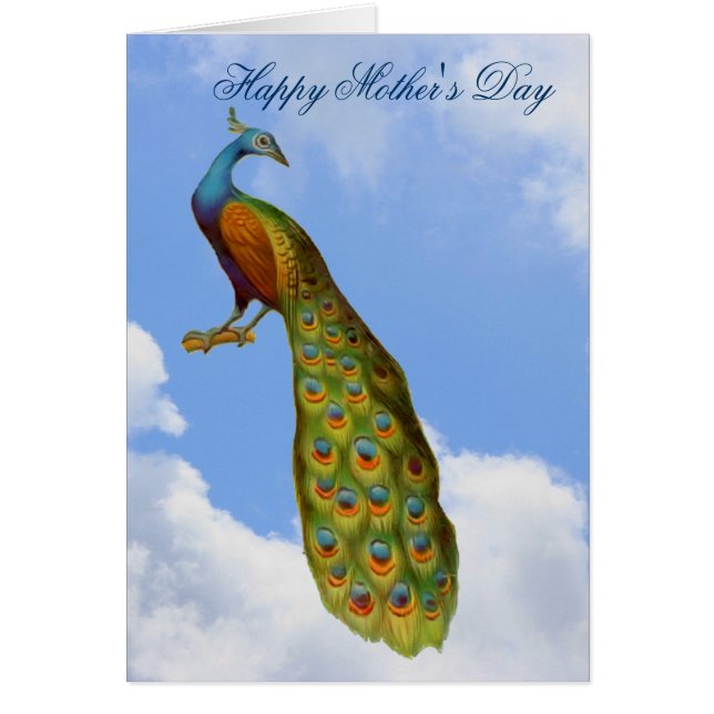 Peacock Art Moederdag Kaart (Voorkant)
