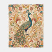 Peacock Art Morris Style Fleece Deken (Voorkant)