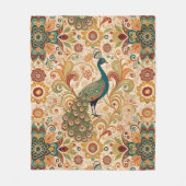 Peacock Art Morris Style Fleece Deken (Voorkant)