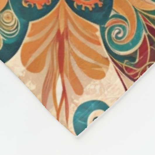 Peacock Art Morris Style Fleece Deken (Hoek)