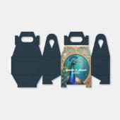 Peacock art nouvea gouden lijst luxe vogelbruiloft bedankdoosjes (Uitgevouwen)