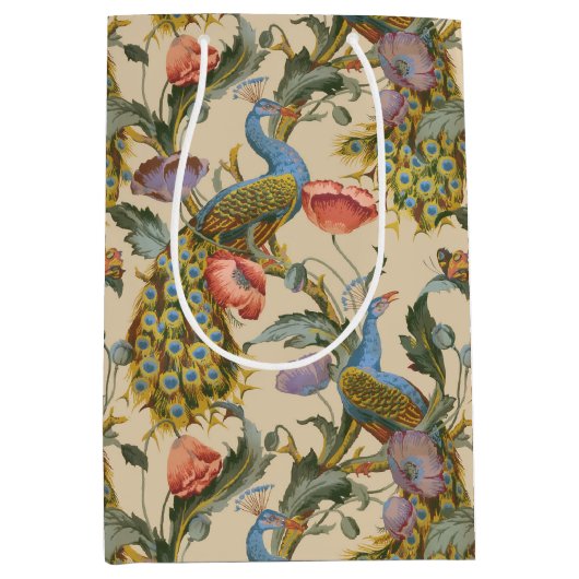 Peacock Art Nouveau bloemenmotief Morris Medium Cadeauzakje (Voorkant)