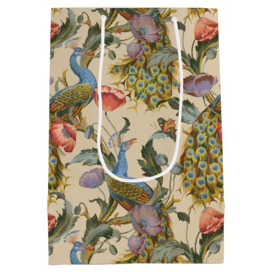 Peacock Art Nouveau bloemenmotief Morris Medium Cadeauzakje (Achterkant)