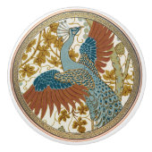 Peacock Art Nouveau bloemmotief Keramische Knop (Voorkant)