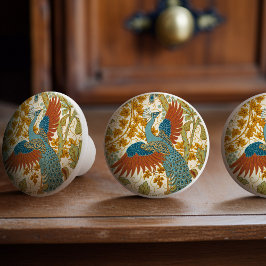 Peacock Art Nouveau bloemmotief Keramische Knop