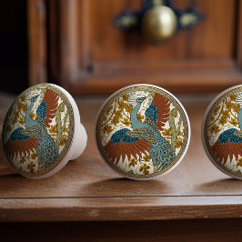 Peacock Art Nouveau bloemmotief Keramische Knop
