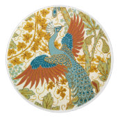 Peacock Art Nouveau bloemmotief Keramische Knop (Voorkant)