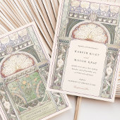 Peacock Art Nouveau bruiloft Kaart