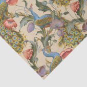 Peacock Art Nouveau Floral Patroonpapier Tissuepapier (Detail)