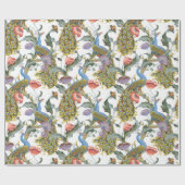 Peacock Art Nouveau Floral Pattern Cadeaupapier (Vlak)