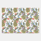 Peacock Art Nouveau Floral Pattern Inpakpapier Vel (Voorkant)
