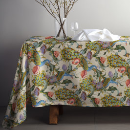 Peacock Art Nouveau Floral Pattern Tafelkleed