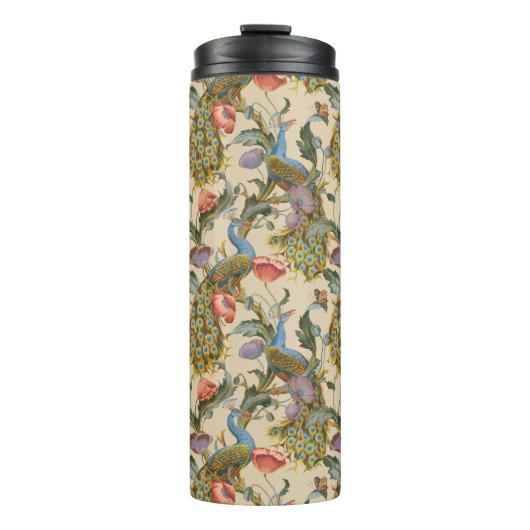 Peacock Art Nouveau Floral Pattern Thermosbeker (Voorkant)