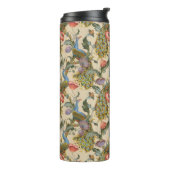 Peacock Art Nouveau Floral Pattern Thermosbeker (Gedraaid links)