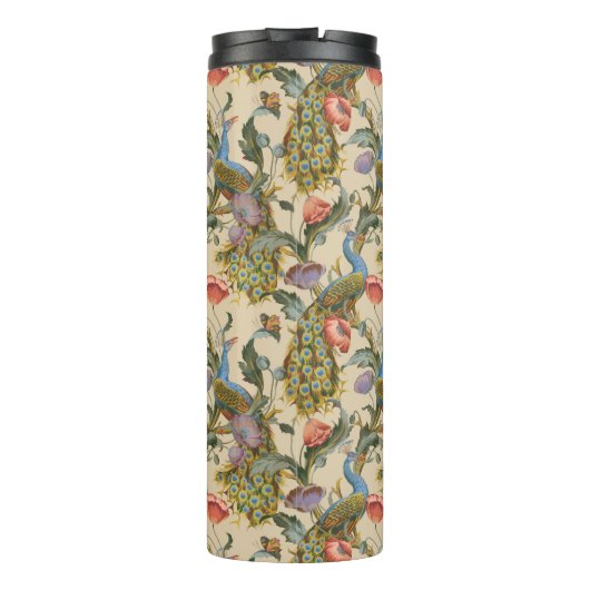 Peacock Art Nouveau Floral Pattern Thermosbeker (Achterkant)