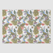 Peacock Art Nouveau Floral Pattern Tissuepapier (Voorkant)
