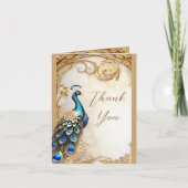 Peacock  art nouveau luxe DIY bericht Kaart (Voorkant)