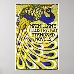 Peacock Art Nouveau Poster Print -