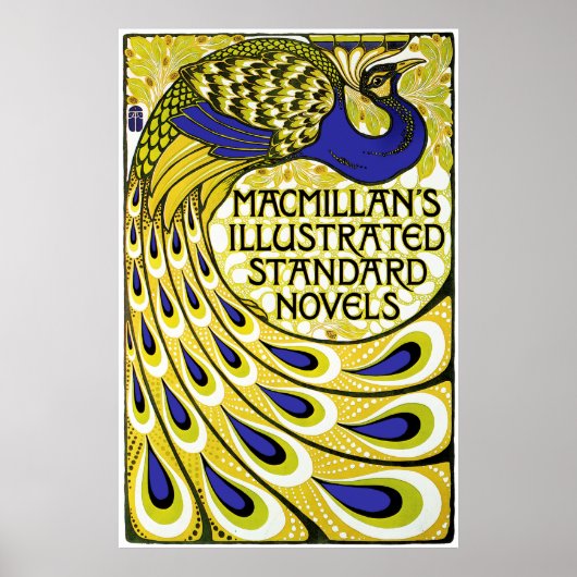 Peacock Art Nouveau Poster Print - (Voorkant)