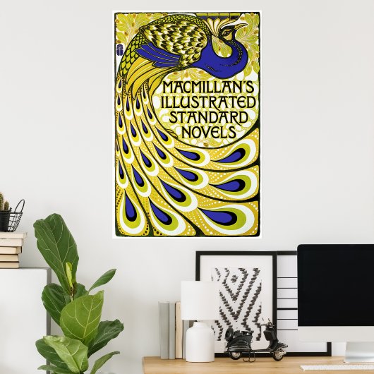 Peacock Art Nouveau Poster Print - (Thuiskantoor)