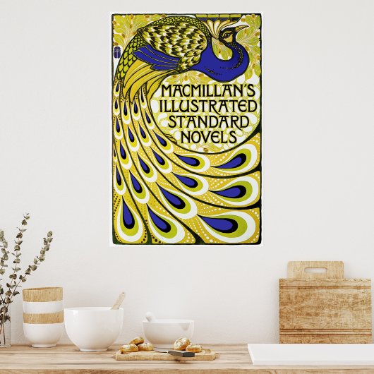 Peacock Art Nouveau Poster Print - (Keuken)