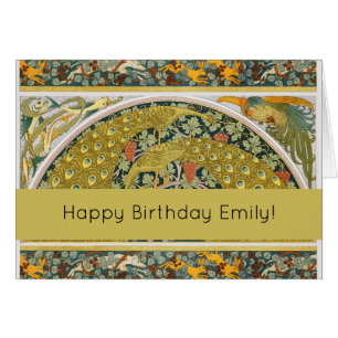 Peacock Art Nouveau Stijl rond ingewikkeld ontwerp