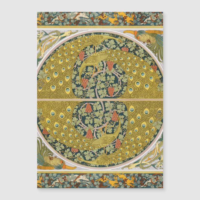 Peacock Art Nouveau Stijl rond ingewikkeld ontwerp (Voorkant)