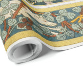 Peacock Art Nouveau Stijl rond ingewikkeld ontwerp Cadeaupapier (Rol Hoek)