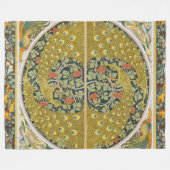 Peacock Art Nouveau Stijl rond ingewikkeld ontwerp Fleece Deken (Voorkant (Horizontaal))
