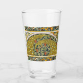 Peacock Art Nouveau Stijl rond ingewikkeld ontwerp Glas (Voorkant)