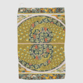 Peacock Art Nouveau Stijl rond ingewikkeld ontwerp Golfhanddoek (Voorkant)