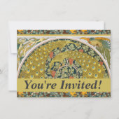 Peacock Art Nouveau Stijl rond ingewikkeld ontwerp Kaart (Voorkant)