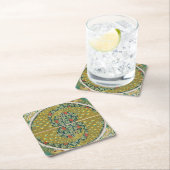 Peacock Art Nouveau Stijl rond ingewikkeld ontwerp Kartonnen Onderzetters (Insitu)