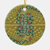 Peacock Art Nouveau Stijl rond ingewikkeld ontwerp Keramisch Ornament (Voorkant)