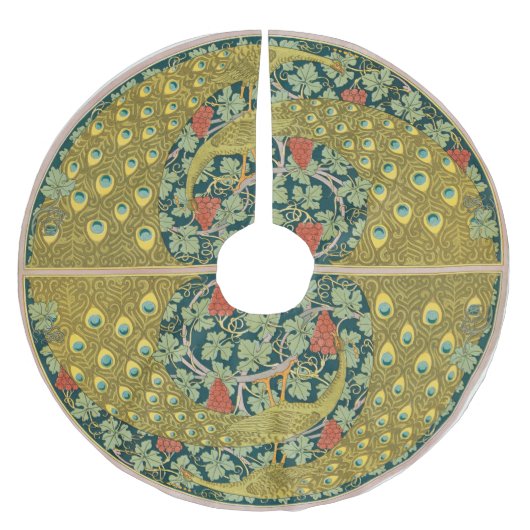 Peacock Art Nouveau Stijl rond ingewikkeld ontwerp Kerstboom Rok (Voorkant)