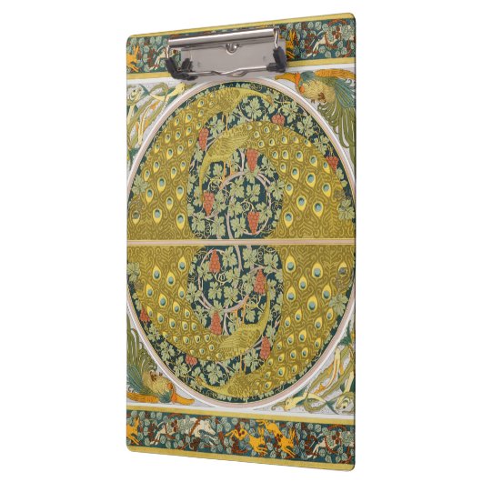 Peacock Art Nouveau Stijl rond ingewikkeld ontwerp Klembord (Links)
